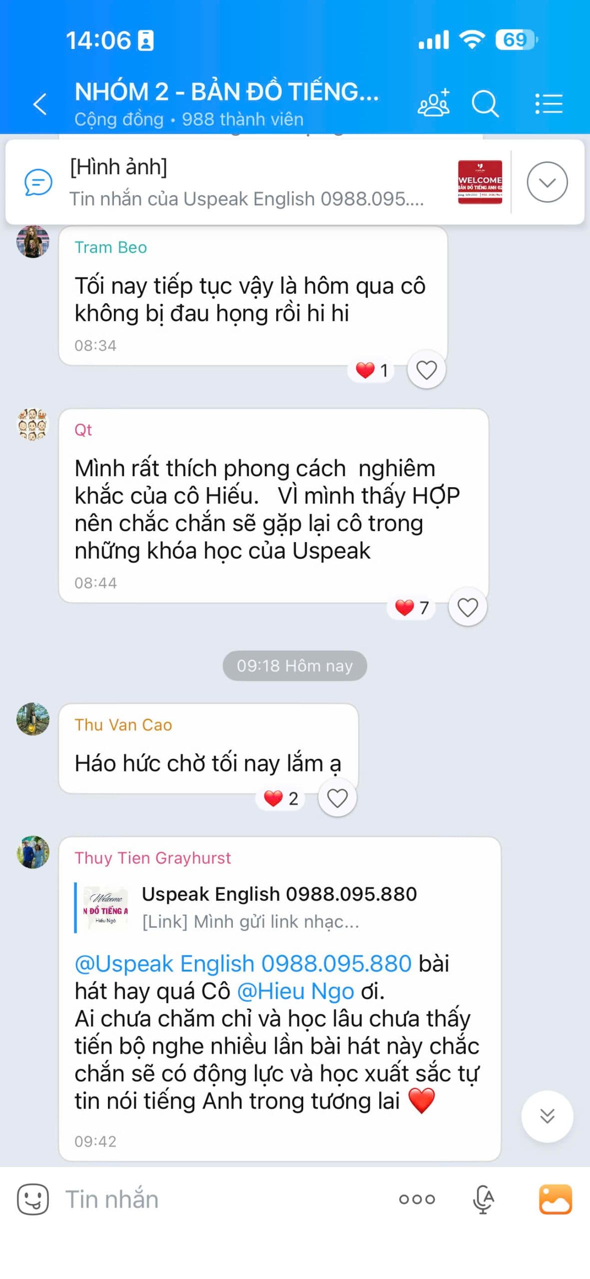 Tin nhắn chia sẻ học viên Bản Đồ Tiếng Anh 20