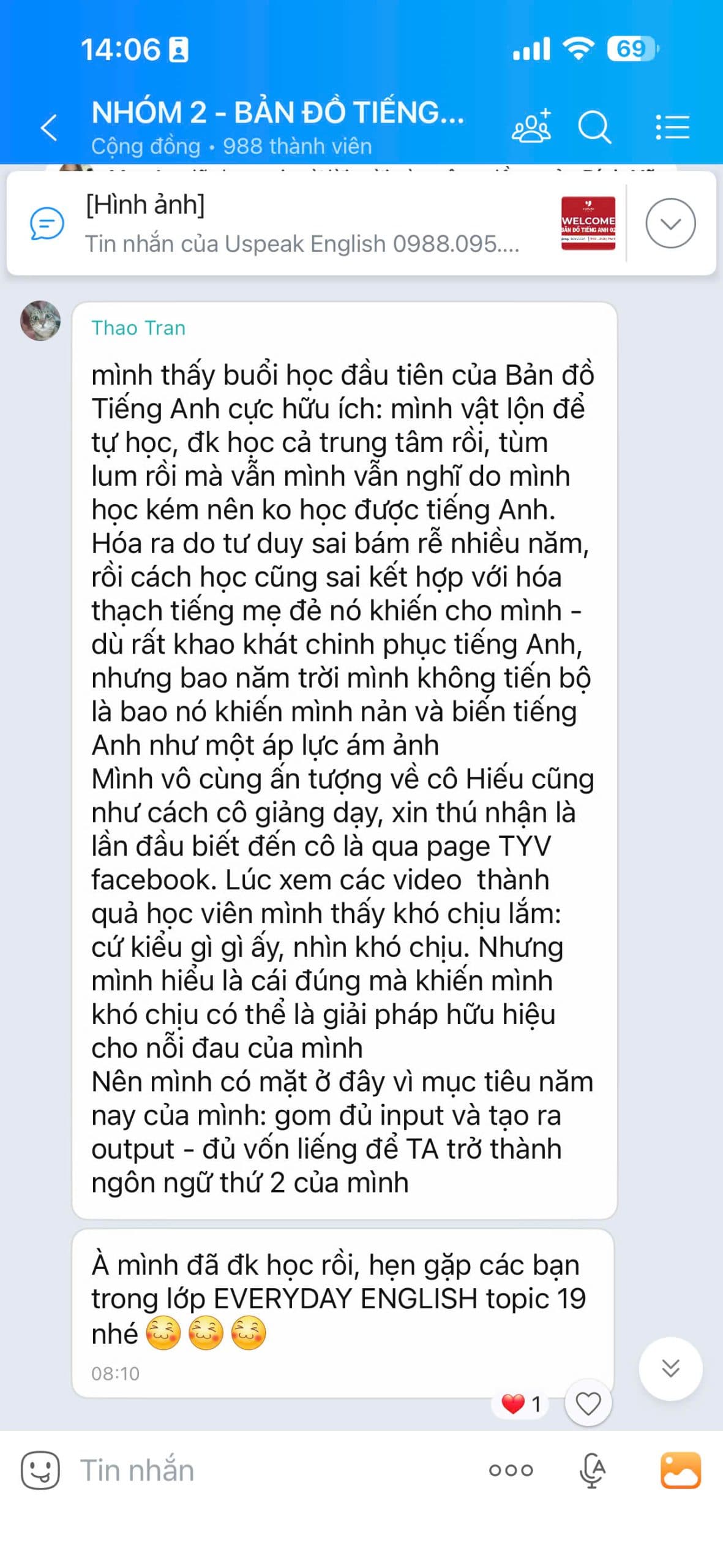 Tin nhắn chia sẻ học viên Bản Đồ Tiếng Anh 19