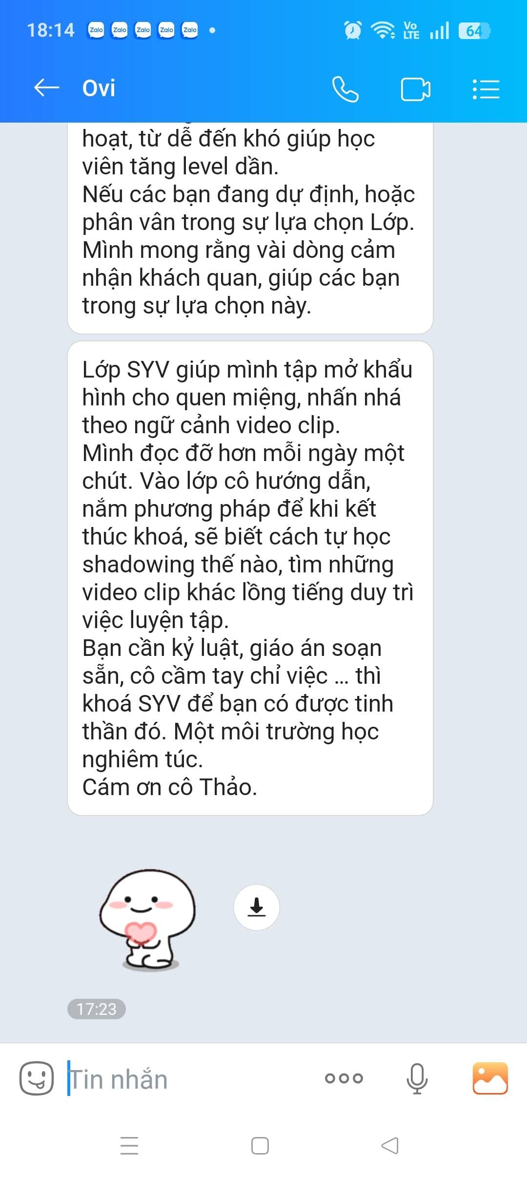 Phản hồi học viên Shape Your Voice 2