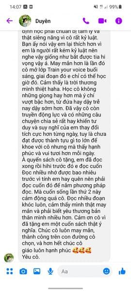 Tin nhắn phản hồi học viên Uspeak 360 8